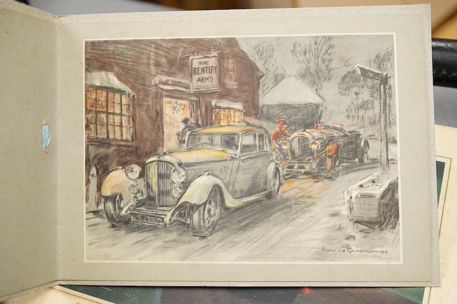 Racing ephemera, including; a Moto-lite steering wheel, a driver's leather cap, an enamelled Le Mans pilot’s radiator badge, signed photograph of Prince Michael Kent standing next to a 12 cylinder single seat racing car